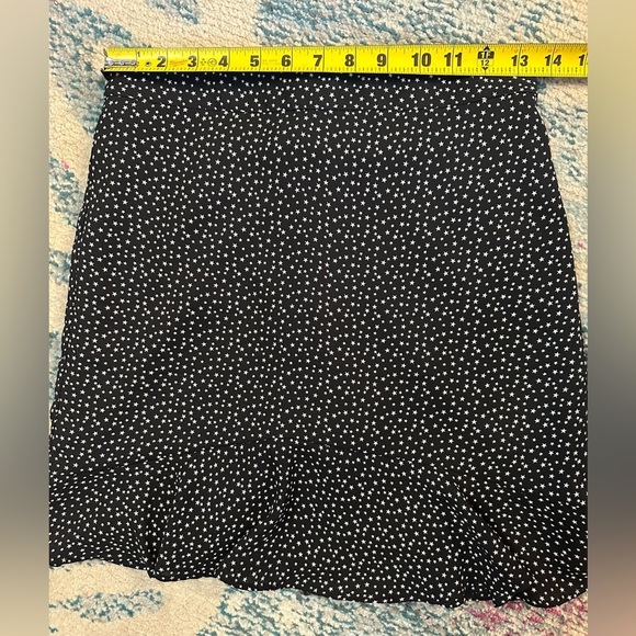 J. Crew Printed Star Black & White Ruffled Mini Skirt - Picture 4 of 10